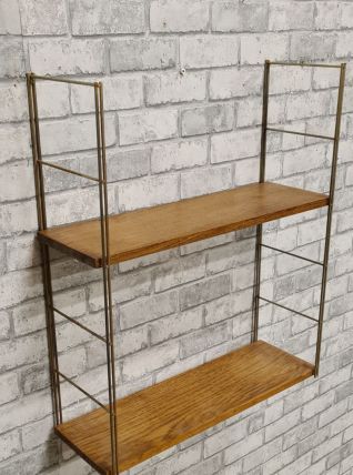 etagere vintage string  bois  chene  massif   1950 montant d