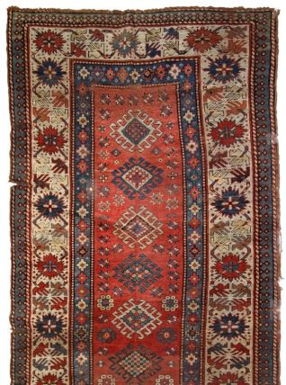Tapis ancien Caucasien Kazak fait main, 1B758