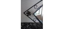 Ancien miroir en fer forgé martelé - Art déco 