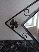 Ancien miroir en fer forgé martelé - Art déco 