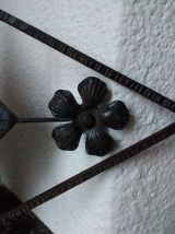 Ancien miroir en fer forgé martelé - Art déco 