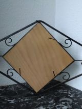 Ancien miroir en fer forgé martelé - Art déco 