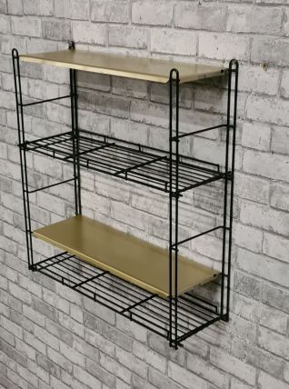 etagere   string metal bronze et noir style tomado  1970   ,