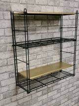 etagere   string metal bronze et noir style tomado  1970   ,
