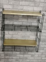 etagere   string metal bronze et noir style tomado  1970   ,