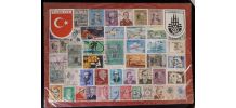 Planche de timbres turcs oblitérés années 60
