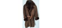 Peau lainée véritable L mouton retourné Shearling marron vin