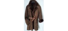 Peau lainée véritable L mouton retourné Shearling marron vin