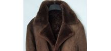 Peau lainée véritable L mouton retourné Shearling marron vin