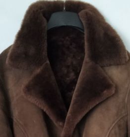Peau lainée véritable L mouton retourné Shearling marron vin