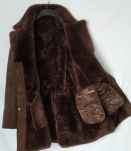 Peau lainée véritable L mouton retourné Shearling marron vin