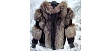 Blouson cuir ANAF M fourrure véritable renard élevage veau v