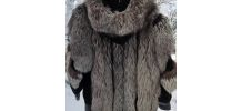 Blouson cuir ANAF M fourrure véritable renard élevage veau v