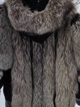 Blouson cuir ANAF M fourrure véritable renard élevage veau v