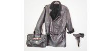 Perfecto cuir noir peau lainée Mac Douglas 40 bombardier she