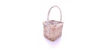 Lot de 2 petit panier/ bougeoir avec contenant en verre, neu