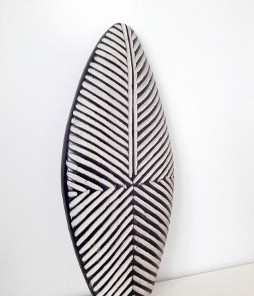 Bouclier ovale Décor africain Bamiléké bois