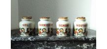 Série de 4 pots de conservation en grès vernissé LML)