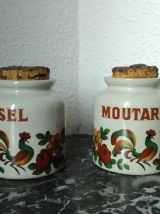 Série de 4 pots de conservation en grès vernissé LML)