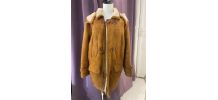 SHEARLING - MANTEAU UNISEXE CAMEL AVEC FOURRURE INTERIEURE