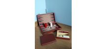 Jeu de jacquet ou backgammon coffret effet peau de serpent