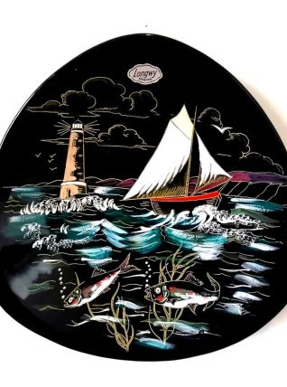 Plat Longwy noir "Le rivage"