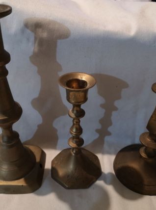 LOT 3 anciens bougeoirs 