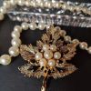 Bijoux Vintage superbe broche & collier de perles