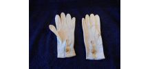 GANTS VINTAGE ANCIEN ENFANT FILLE GARCON T 5;5 CM BLANC 