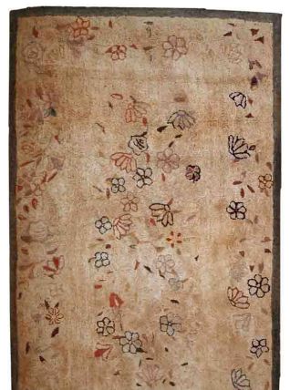 Tapis ancien Américain Hooked fait main, 1C419