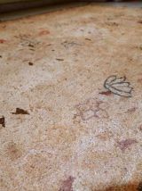 Tapis ancien Américain Hooked fait main, 1C419