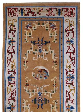 Tapis vintage Chinois Art Deco fait main, 1C429
