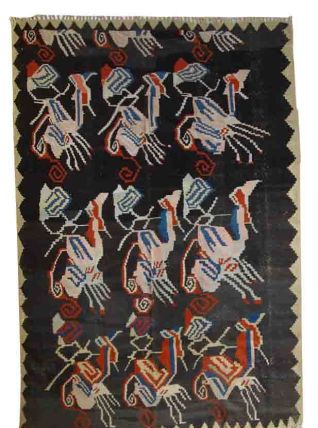 Tapis ancien Caucasien Karabagh fait main, 1C450