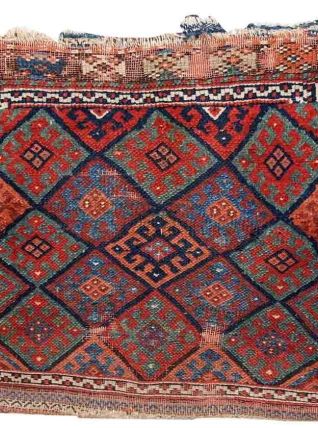 Tapis ancien Persan Kurdish fait main, 1C451
