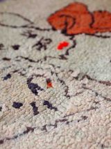 Tapis ancien Américain Hooked fait main, 1C458