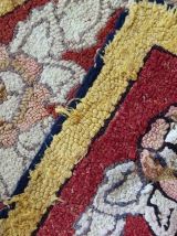 Tapis ancien Américain Hooked fait main, 1C458