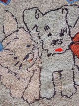Tapis ancien Américain Hooked fait main, 1C458
