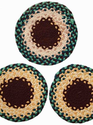 Tapis ancien Américain Braided fait main, 1C459