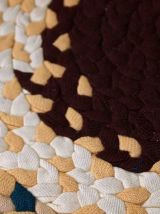 Tapis ancien Américain Braided fait main, 1C459