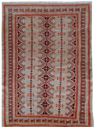 Tapis vintage Ouzbek Bukhara fait main, 1C491