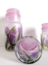 Nécessaire de toilette flacons art nouveau aux iris