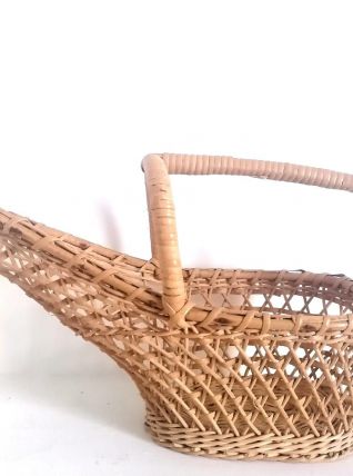 Porte bouteille en rotin canné. Modèle à anse pour une prise