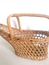 Porte bouteille en rotin canné. Modèle à anse pour une prise