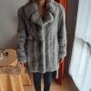 Manteau vison gris