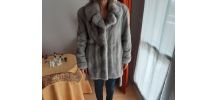 Manteau vison gris