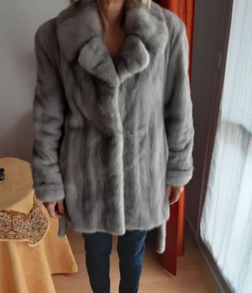 Manteau vison gris