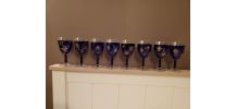 Lot de 8 verres bleus cobalt avec dorures