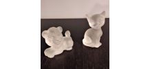 Chaton et lionceau en pâte de verre