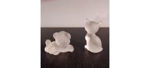 Chaton et lionceau en pâte de verre