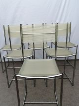 Lot de 6 chaises spaghetti vintage chromés de Belotti, Alias